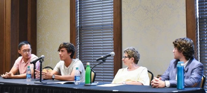 International students speak during Humanities Symposium at Belmont University in Nashville, Tenn. September 20, 2017.
