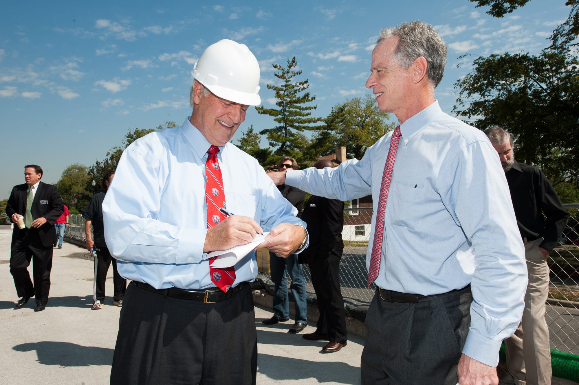 Dr. Fisher at construction site