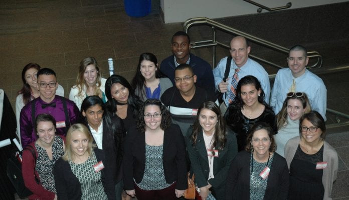 Student participants at science research presentation