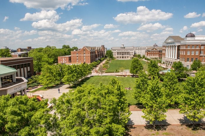 View of Belmont's lawn