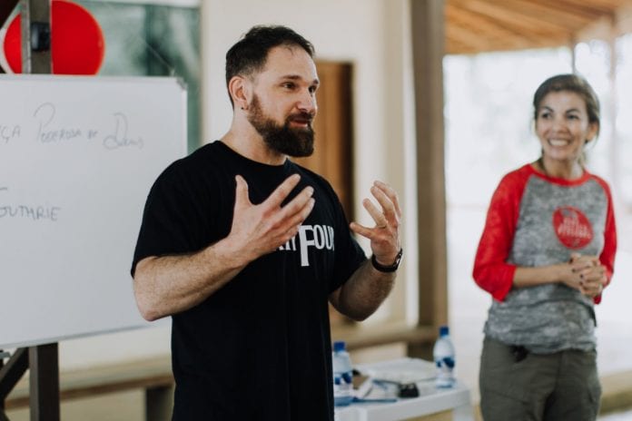Guthrie leading a session at the conference in the Amazon jungle