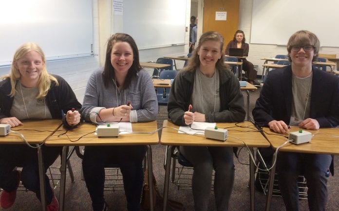 A student team presents at Mathematical Association of America Southeastern Section Meeting
