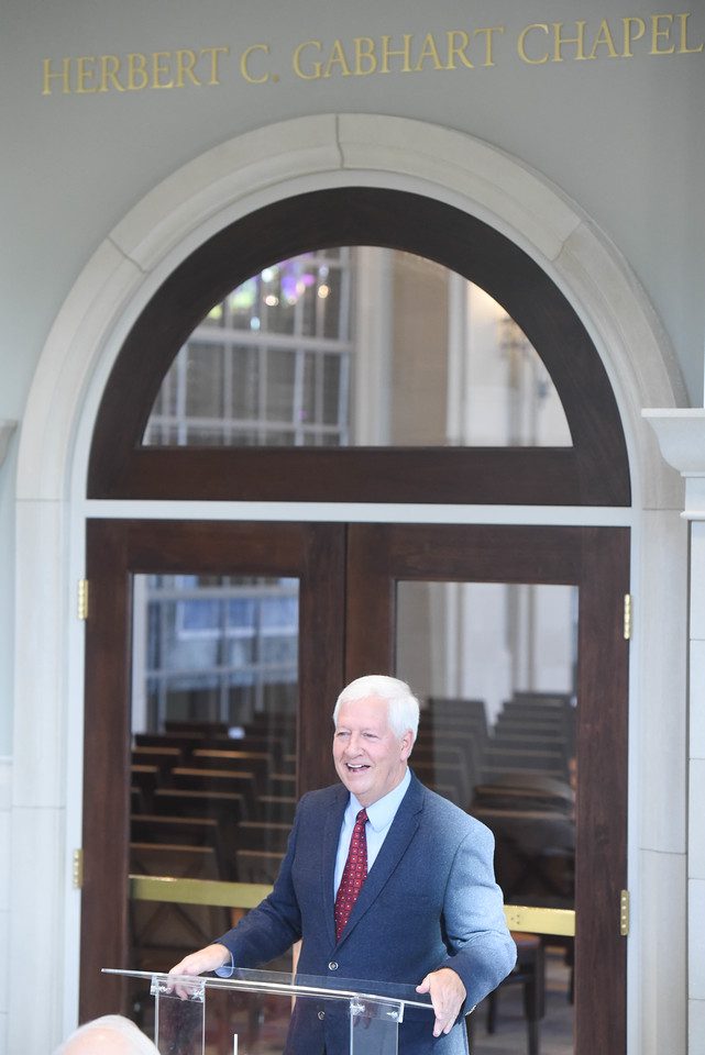 Belmont President Dr. Bob Fisher speaks