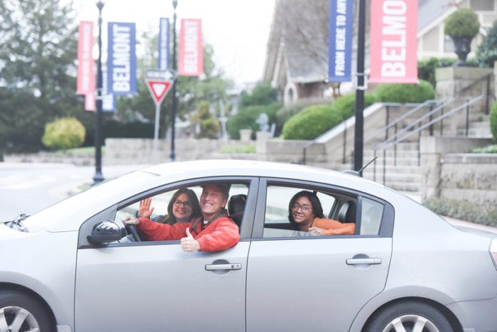Let's Hytch app Three Employees carpooling to Belmont