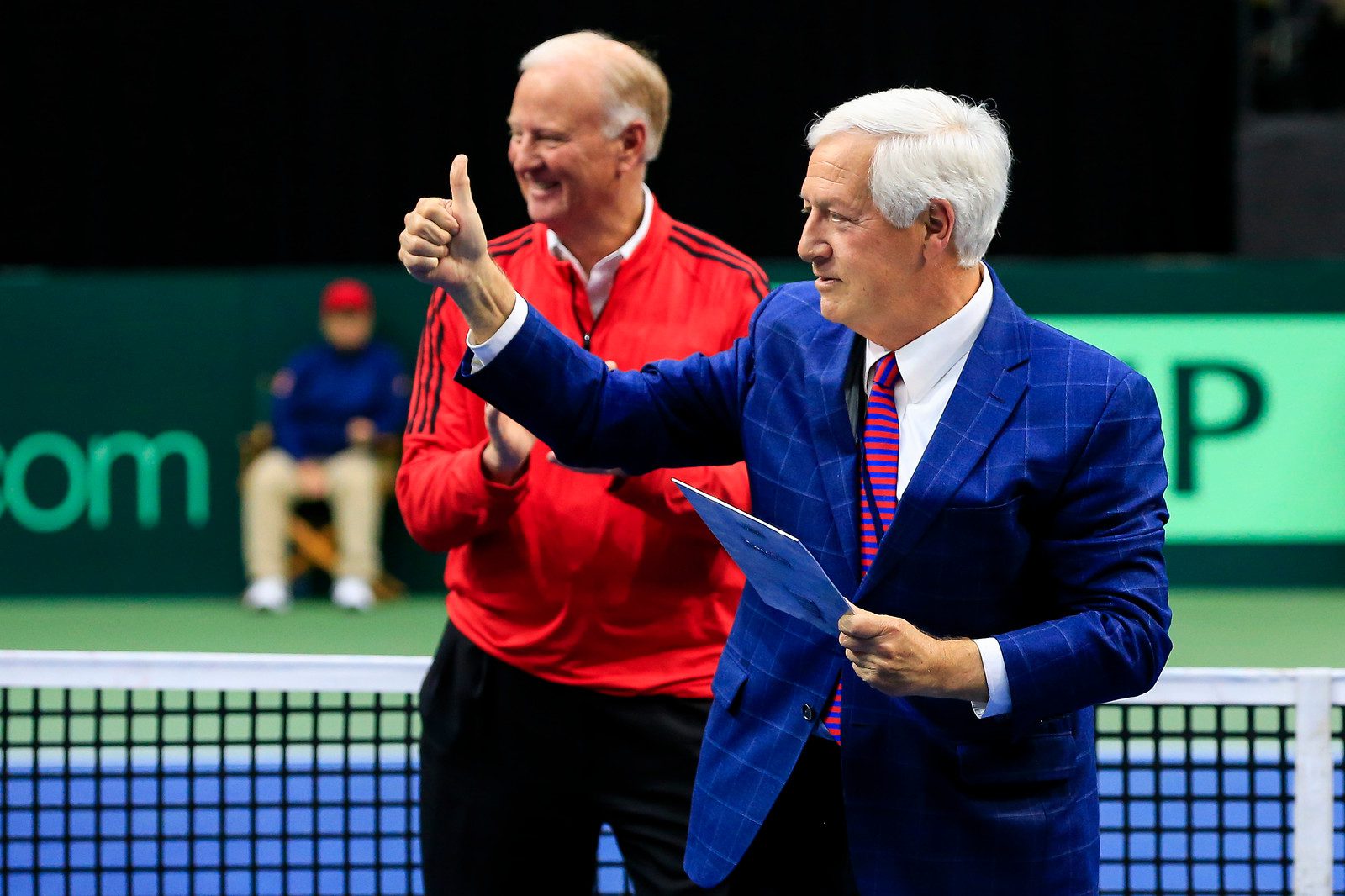 Dr. Fisher with J. Wayne Richmond at Davis Cup at Belmont