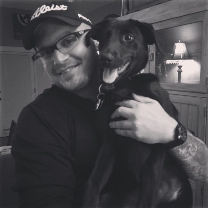 Dave with his dog, Rey